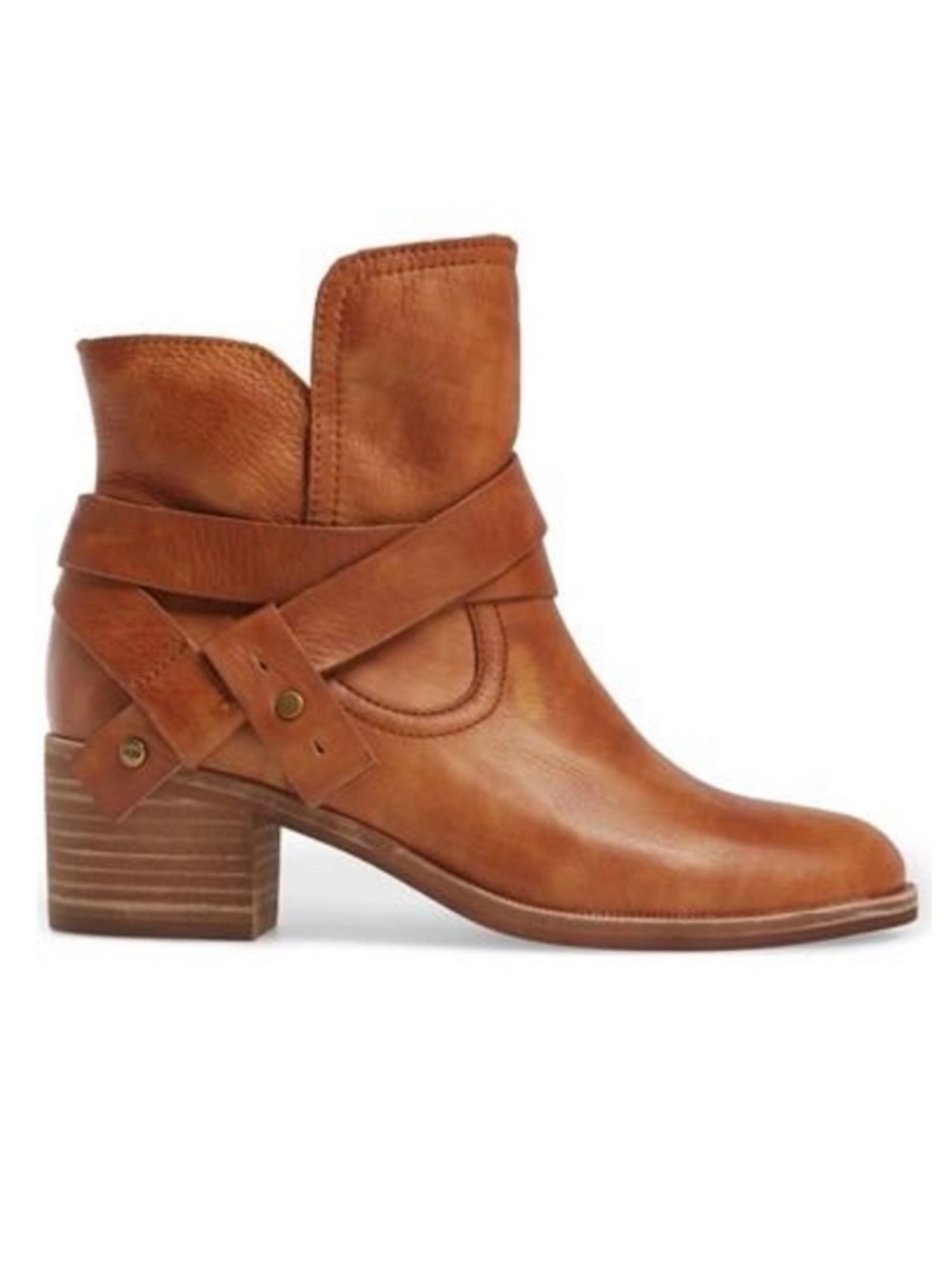 Ugg Elora Tan Leather Ankle Boots size 9